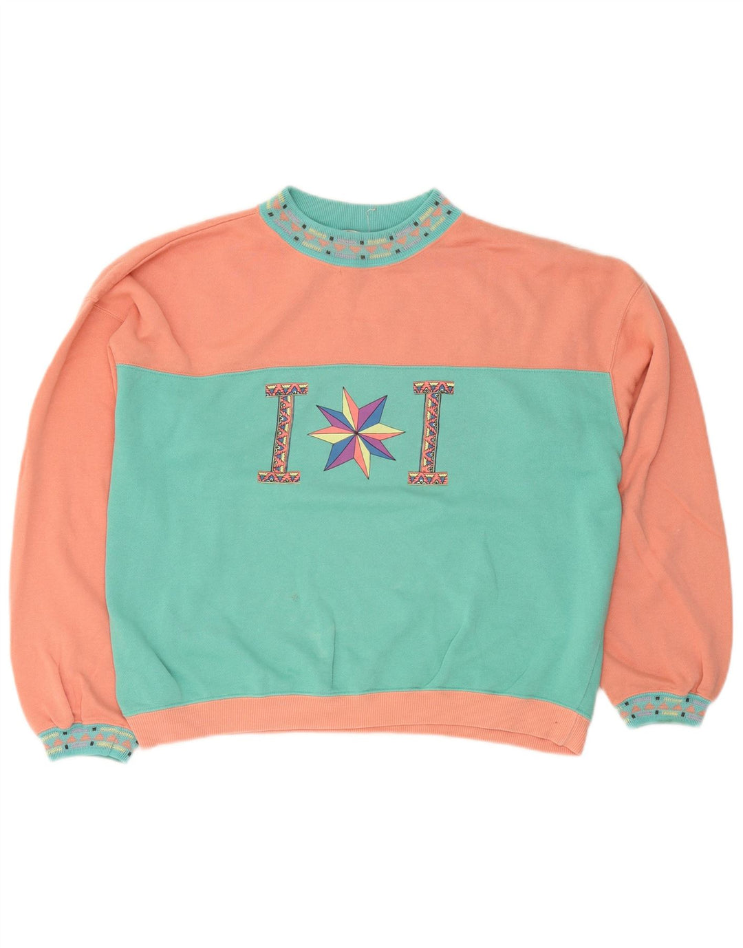 Playcrew Damen-Sweatshirt mit Grafik, Gr. 40, Größe L, Blau, Farbblock