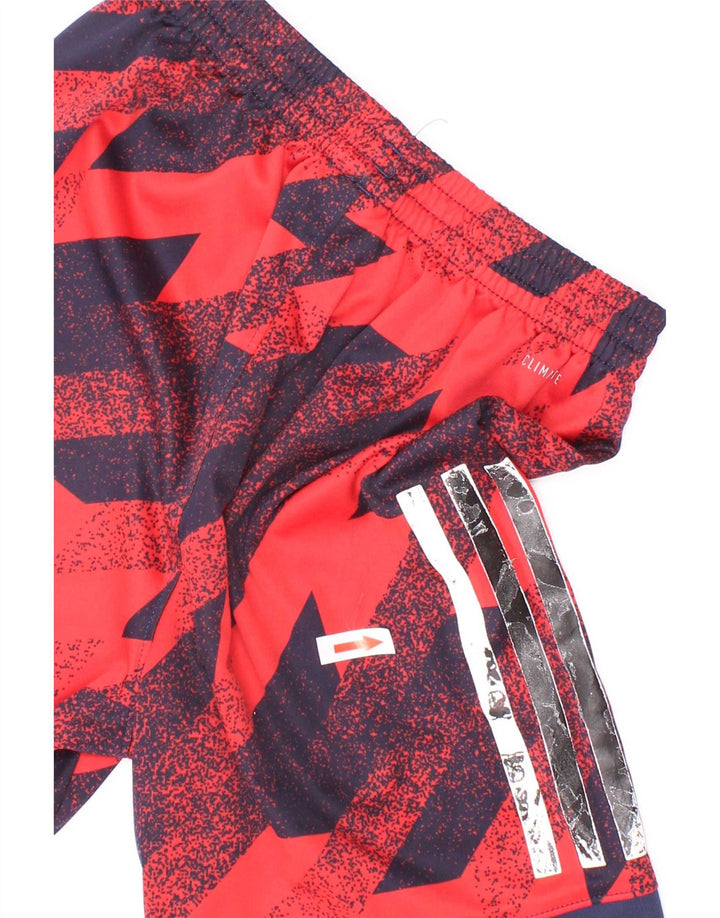 Adidas Jungen Climalite Sport Shorts 6–7 Jahre rotes geometrisches Polyester
