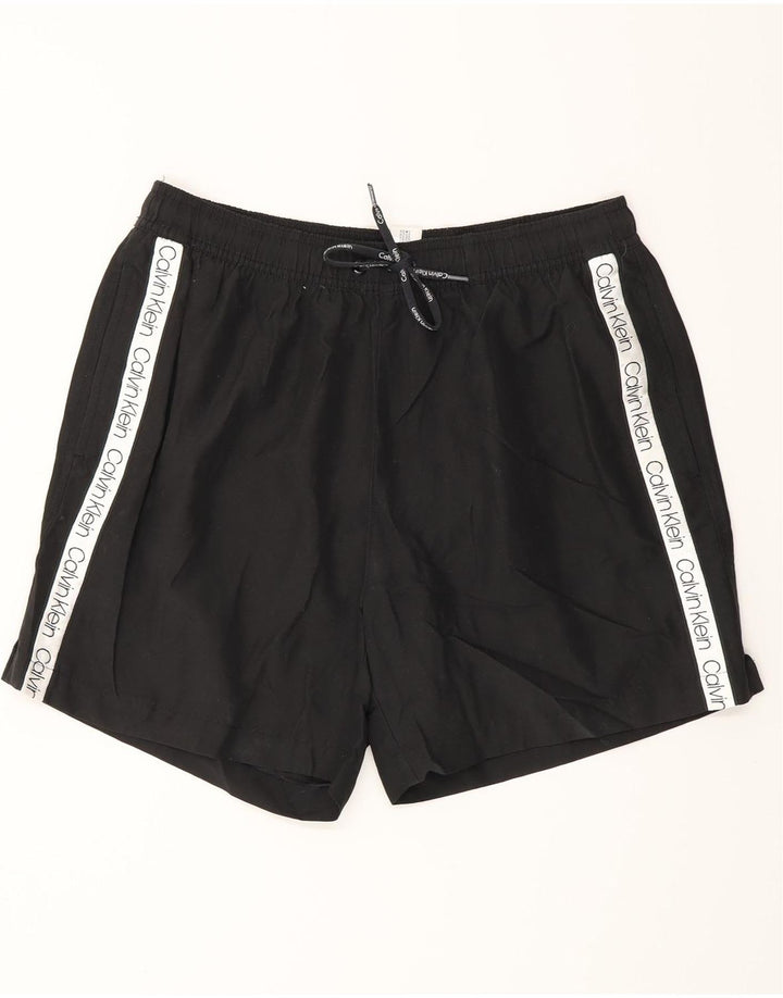 CALVIN KLEIN Herren Badeshorts mit Grafik, mittelschwarz, Polyester