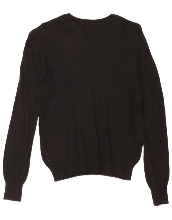 Zara Damen-Pullover mit U-Boot-Ausschnitt, Gr. 10, Größe S, schwarze Viskose