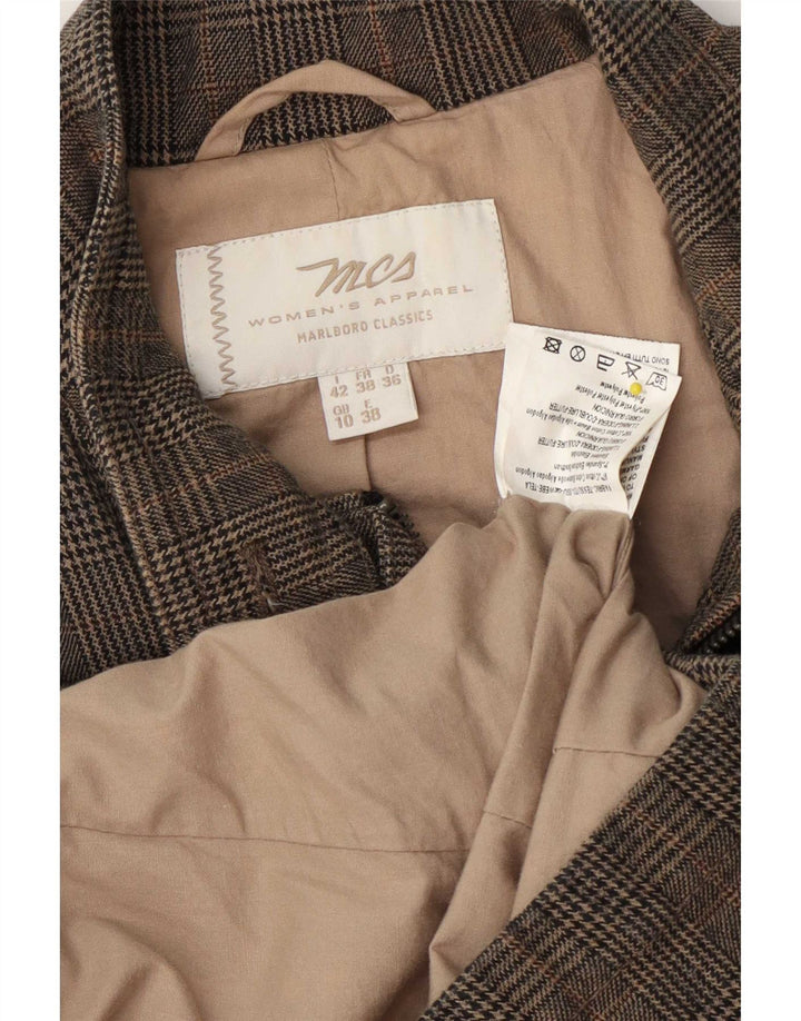 Marlboro Classics Damen Utility-Jacke UK 10 Small Grey Houndstooth Cotton