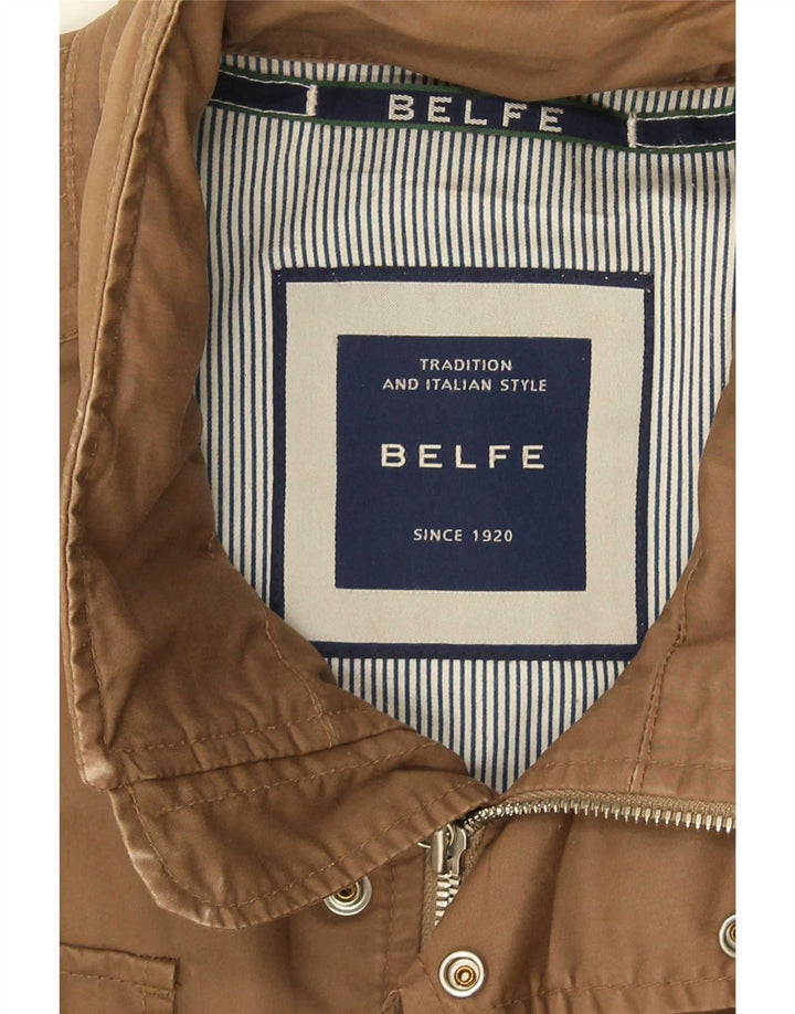Belfe Herren-Utility-Jacke UK 42 XL Beige Baumwolle