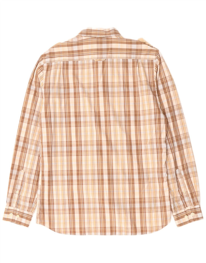 GANT Herren-Militärhemd, groß, beige, kariert, Baumwolle