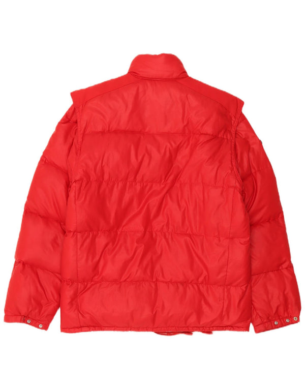 Vintage Herren Wattierte Jacke UK 40 Großes rotes Polyamid