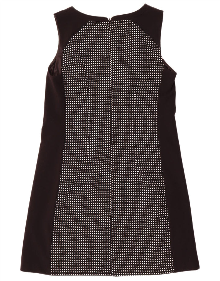 Next Ärmelloses A-Linien-Kleid für Damen, UK 12, Mittelschwarz geflecktes Polyester