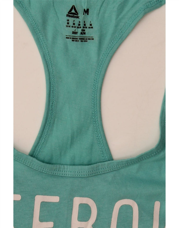 Reebok Damen Graphic Vest Top UK 12/14 Medium Türkis