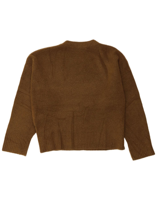 Zara Damen-Pullover, übergroß, Rundhalsausschnitt, Gr. 40, Größe L, grün, Acryl