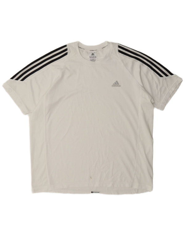 Adidas Herren Climacool T-Shirt Top Large Weiß Polyester