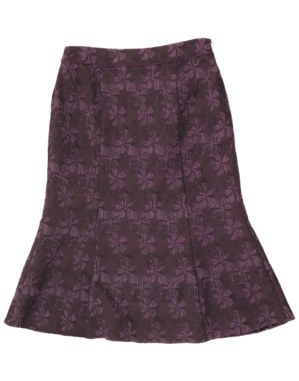 CC Damen Trompetenrock UK 14 Large W30 Lila Blumen