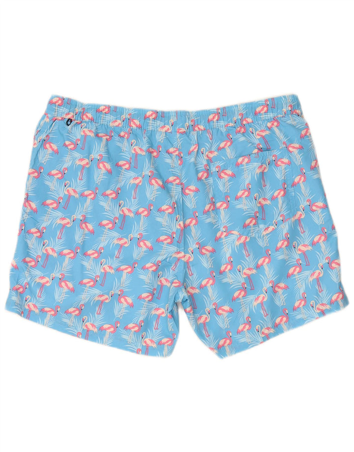 JACK & JONES Mens Abstract Pattern Swimming Shorts 2XL  Blue Polyester