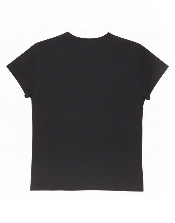 Reebok Damen T-Shirt Top UK 12 Medium Schwarz Baumwolle