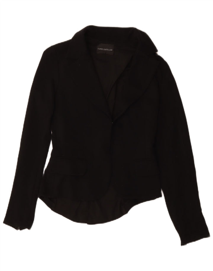 Flavio Castellani Damen Blazer Jacke UK 14 Medium Schwarz