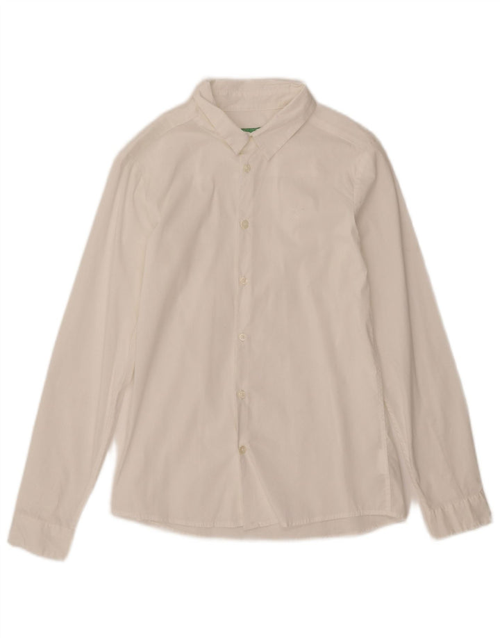 United Colors of Benetton Jungen-Hemd, 10–11 Jahre, XL, weiße Baumwolle