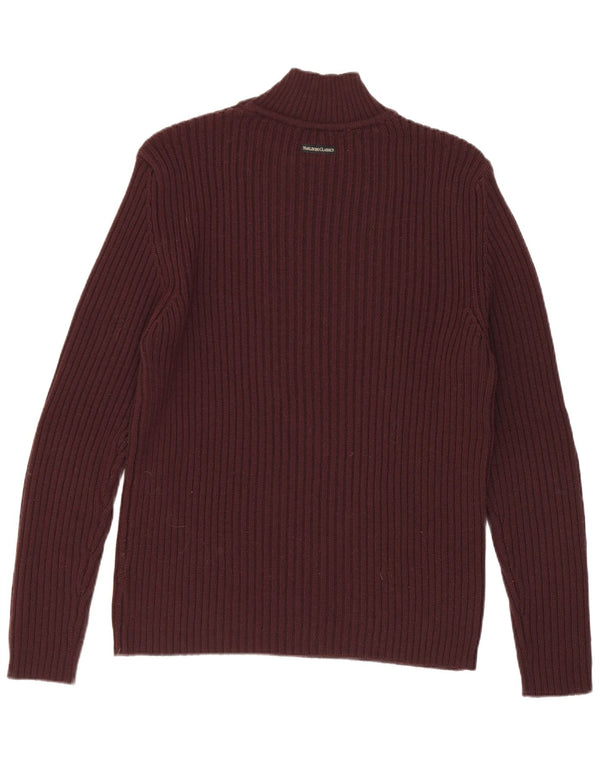 Marlboro Classics Herren-Pullover mit Rollkragen, mittleres Burgunderrot