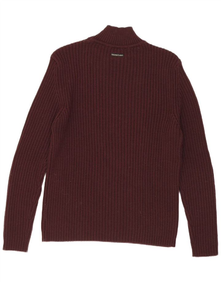 Marlboro Classics Herren-Pullover mit Rollkragen, mittleres Burgunderrot