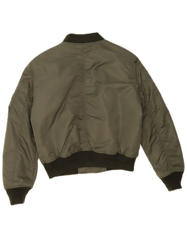 Superdry Damen Übergroße MA-1 Fliegerjacke UK 10 Small Khaki Colourblock