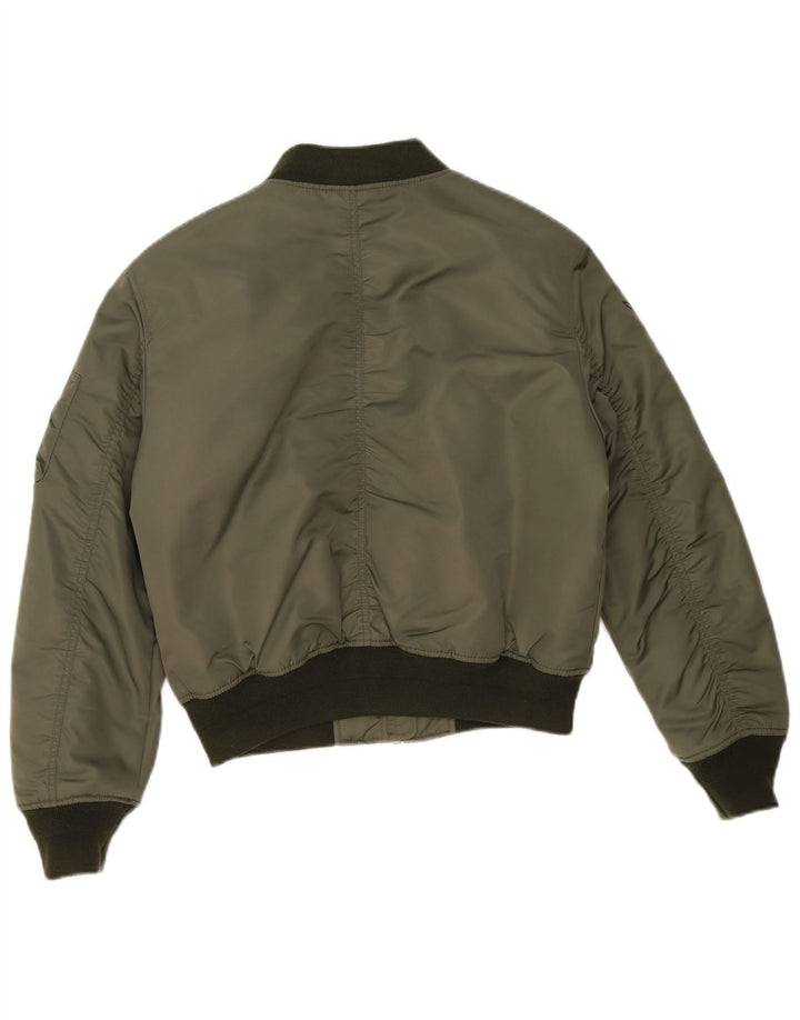 Superdry Damen Übergroße MA-1 Fliegerjacke UK 10 Small Khaki Colourblock