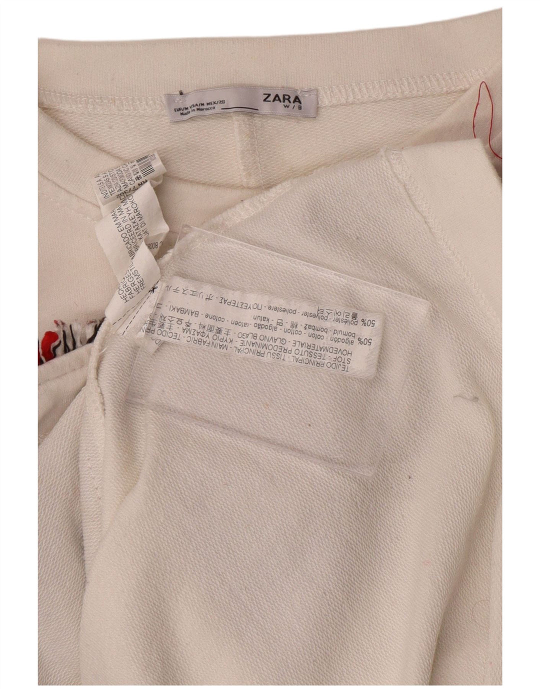 ZARA Damen-Sweatshirt in Übergröße, Gr. 14, Mittelweiß, Farbblock