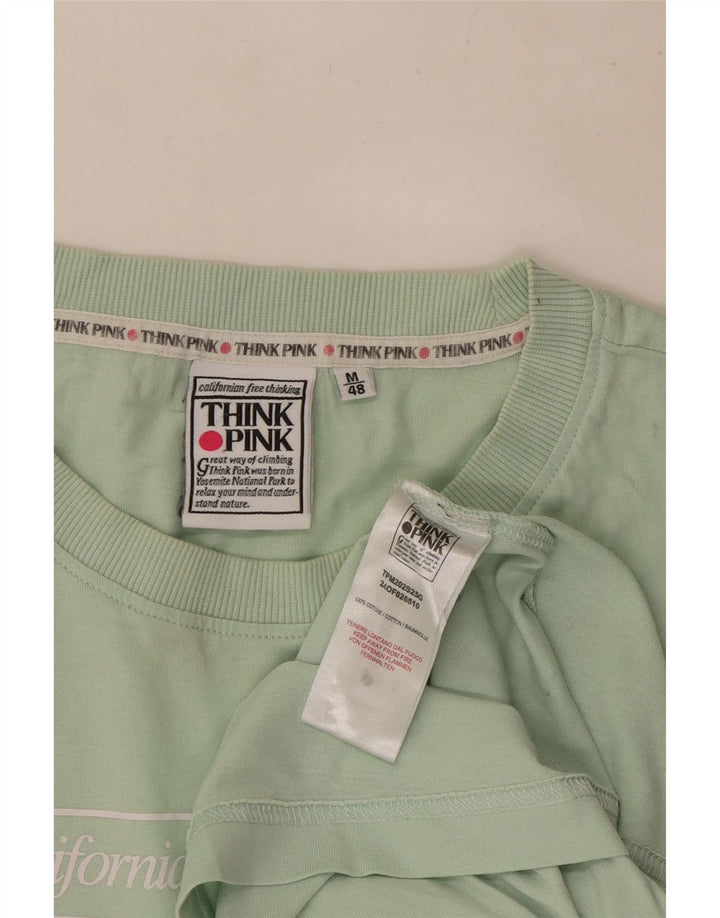 Think Pink Herren-T-Shirt mit Grafik, IT 48, mitteltürkisfarbene Baumwolle