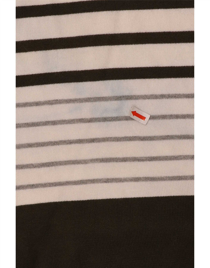 Kappa Herren-Pullover mit U-Boot-Ausschnitt, groß, grau gestreift, Baumwolle