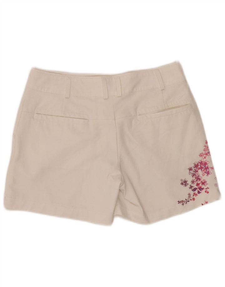 Nike Damen Golf Graphic Chino Shorts Small W28 Weiß geblümtes Polyester