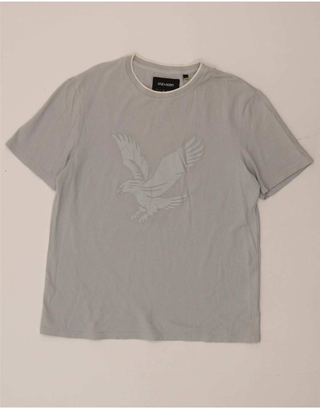 Lyle & Scott Herren Relaxed Fit Graphic T-Shirt Top aus mittelblauer Baumwolle