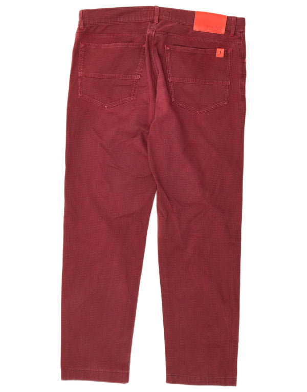 Trussardi Damen Straight Jeans IT 50 XL W36 L30 Burgund Geometrisch