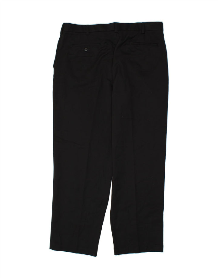 IZOD Mens Straight Chino Trousers W38 L32 Black Polyester Vintage Izod and Second-Hand Izod from Messina Hembry 