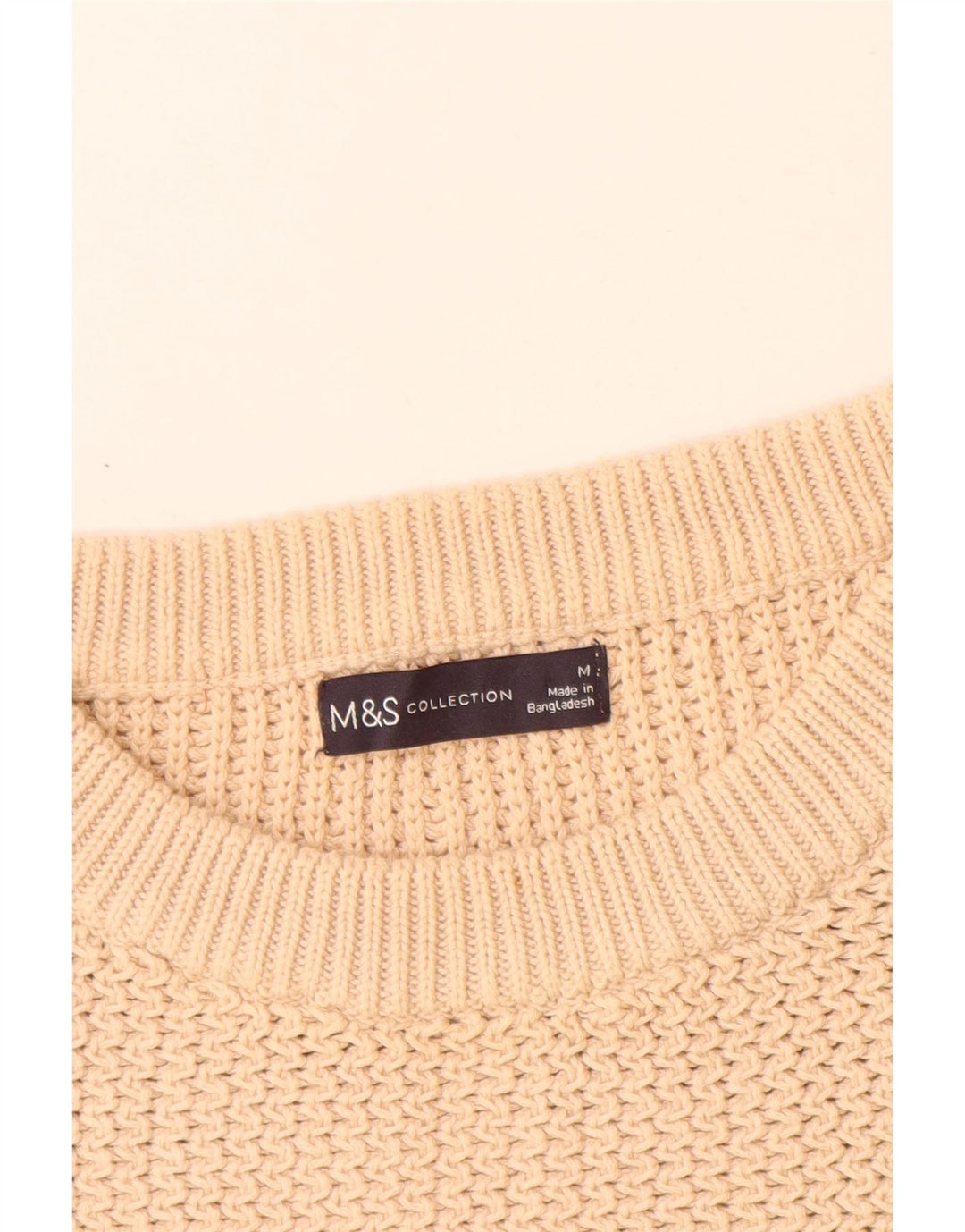 Marks & Spencer Damen-Pullover mit Rundhalsausschnitt, Gr. 14, Mittelbeige