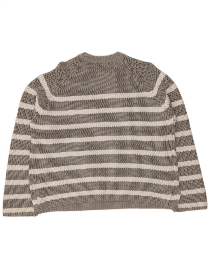MARKS & SPENCER Damen-Pullover mit Rundhalsausschnitt, Gr. 40, Größe L, grau gestreift