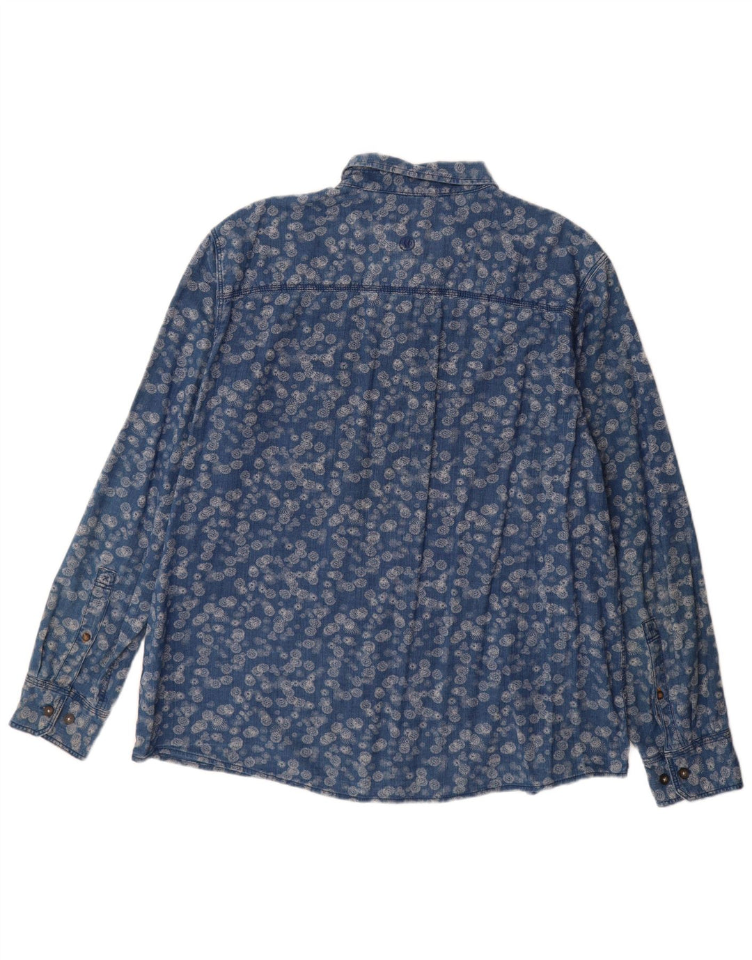 Fat Face Herrenhemd 2XL Blau geblümt Baumwolle