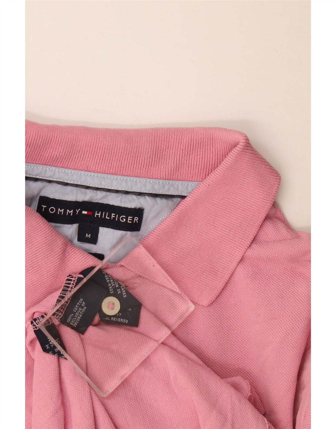 Tommy Hilfiger Herren-Poloshirt aus mittelrosa Baumwolle