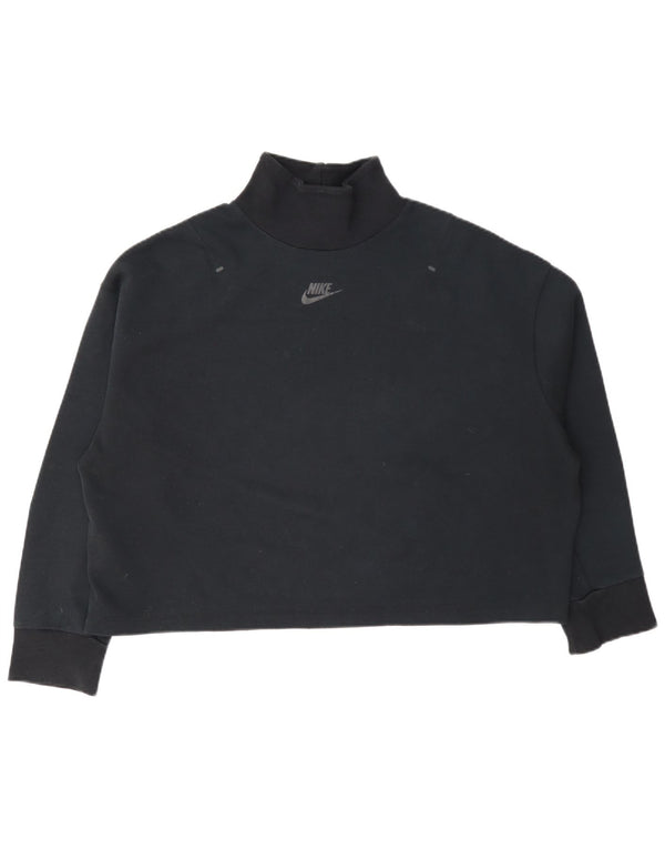 Nike Damen Crop Oversized Sweatshirt Pullover UK 10 Small Marineblau