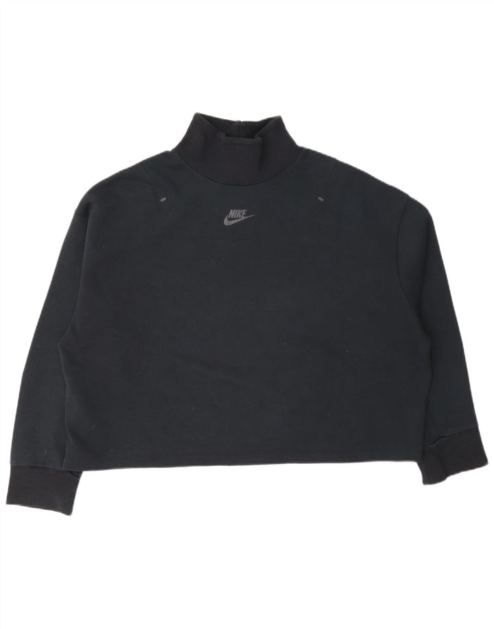 Nike Damen Crop Oversized Sweatshirt Pullover UK 10 Small Marineblau