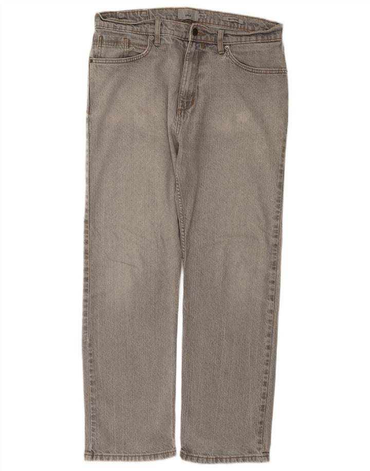 MARKS & SPENCER Herren-Jeans, reguläre Passform, gerade Passform, W34, L29, graue Baumwolle