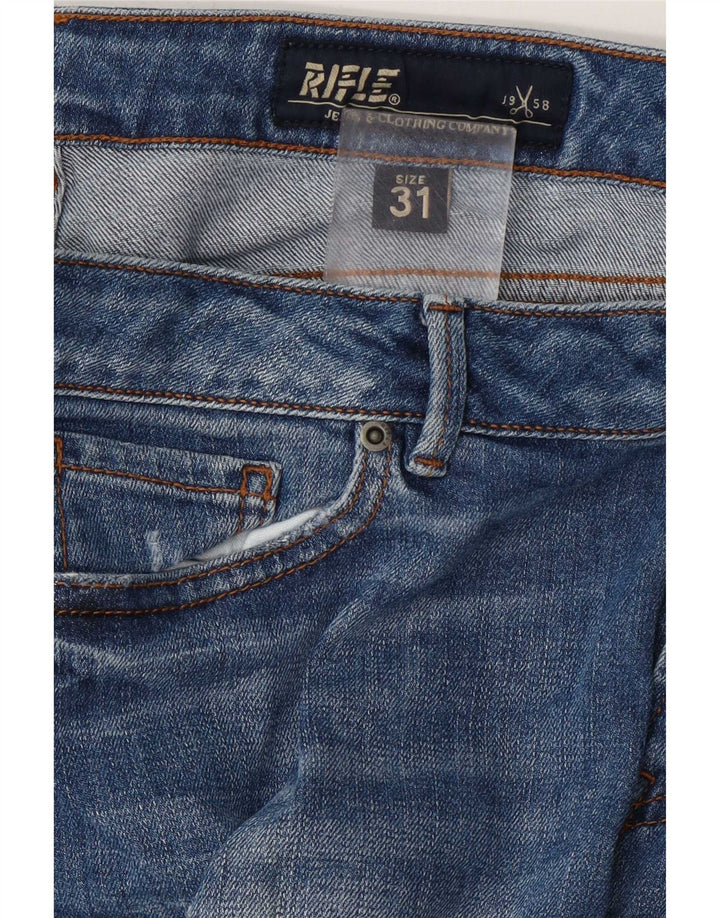 Rifle Damen Distressed Skinny Jeans W31 L29 Blau