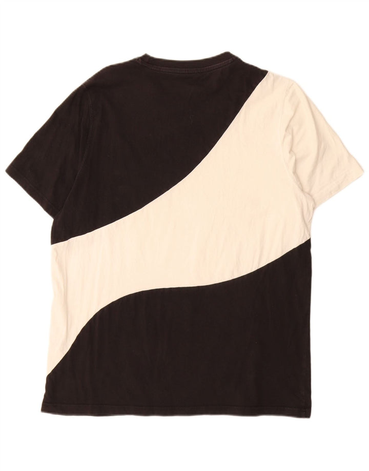 Puma Herren T-Shirt Top Large Schwarz Colourblock Baumwolle