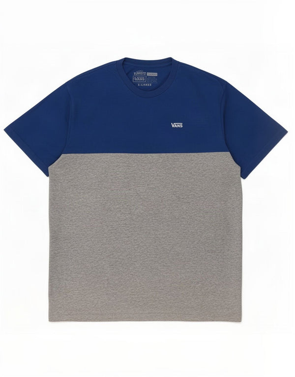 Vans Herren-T-Shirt mit klassischer Passform, XL, Blau, Colourblock-Baumwolle