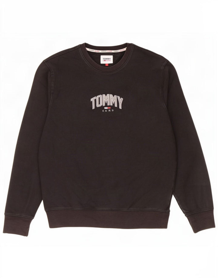 Tommy Hilfiger Herren-Sweatshirt mit Grafik, mittlere schwarze Baumwolle