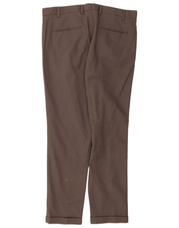 Marks & Spencer Slim-Anzughose für Herren, W36, L31, graue Baumwolle