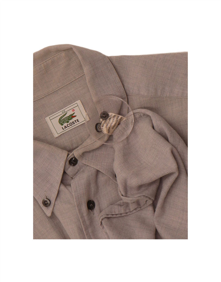 LACOSTE Mens Shirt Size 40 Medium Grey Cotton