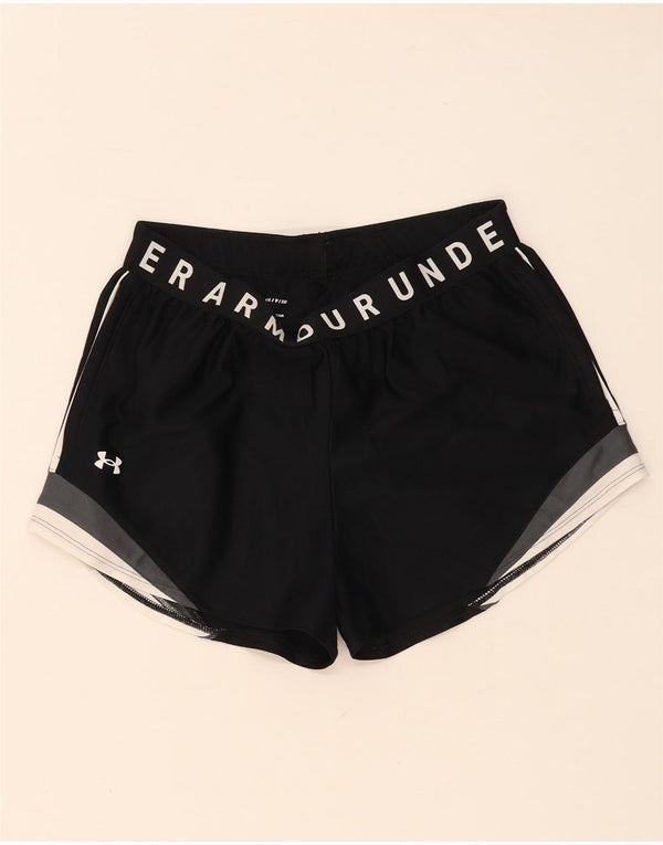 Under Armour Damen Heat Gear Sport Shorts UK 10 Small Schwarz Farbblock