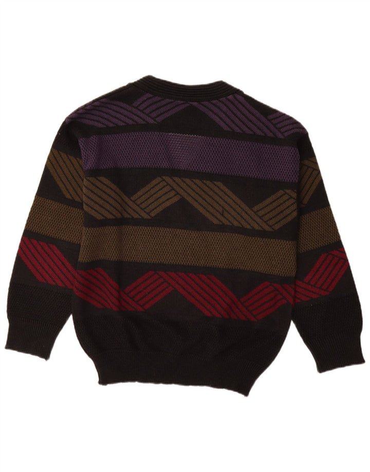 Angelo Litrico Herren-Pullover mit V-Ausschnitt, Gr. 44/46, klein, schwarz, geometrisch