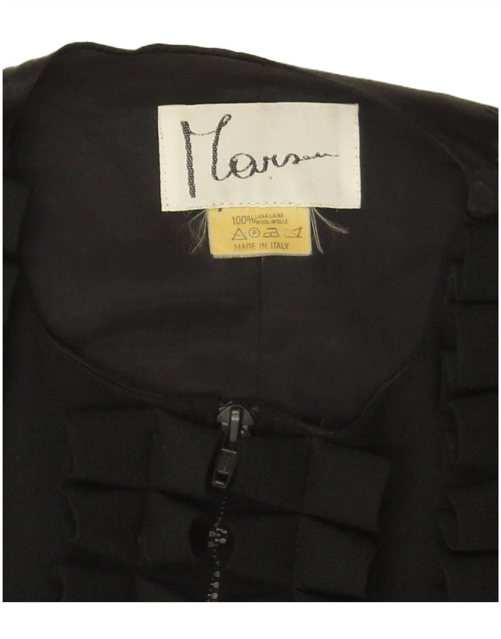 Vintage Damen Weste UK 16 Kleine schwarze Wolle