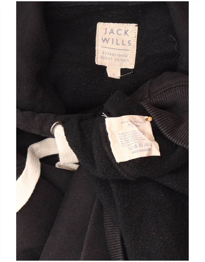 Jack Wills Herren-Kapuzenpullover, groß, aus schwarzer Baumwolle