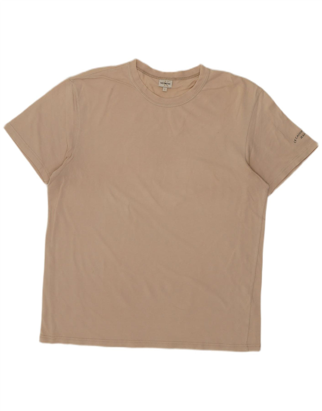 CALVIN KLEIN JEANS Herren T-Shirt Top Large Beige Baumwolle