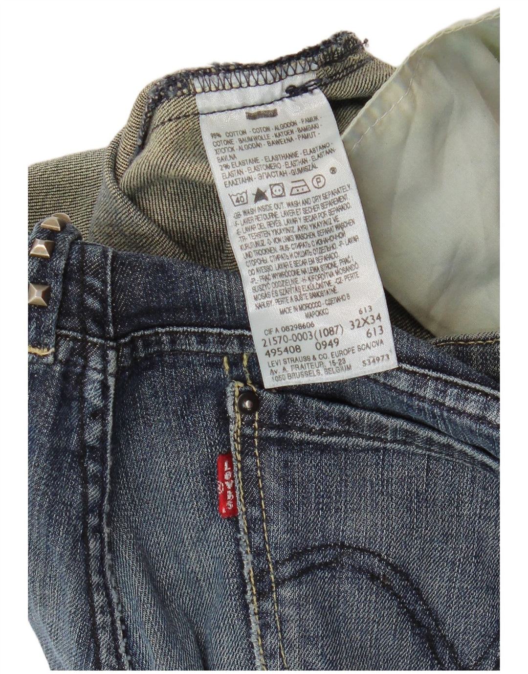 Levi's Damen Straight Jeans W32 L30 Blaue Baumwolle