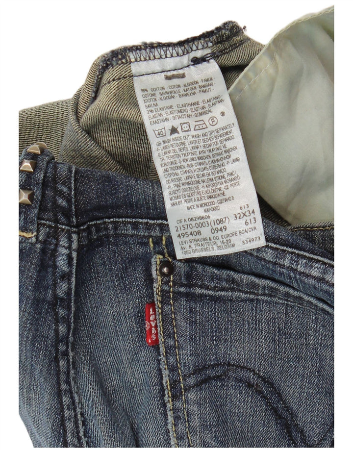 Levi's Damen Straight Jeans W32 L30 Blaue Baumwolle