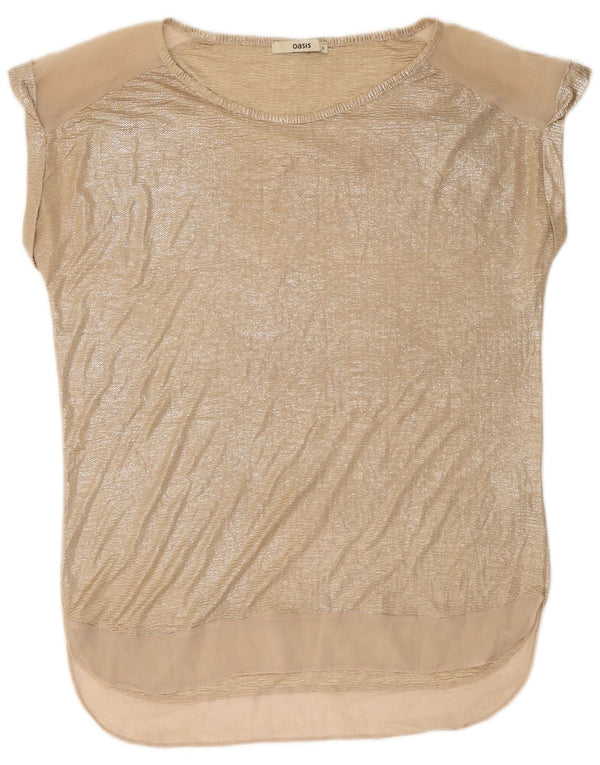 OASIS Longline-Blusenoberteil für Damen, übergroß, Gr. 10, Größe S, Gold, Polyester