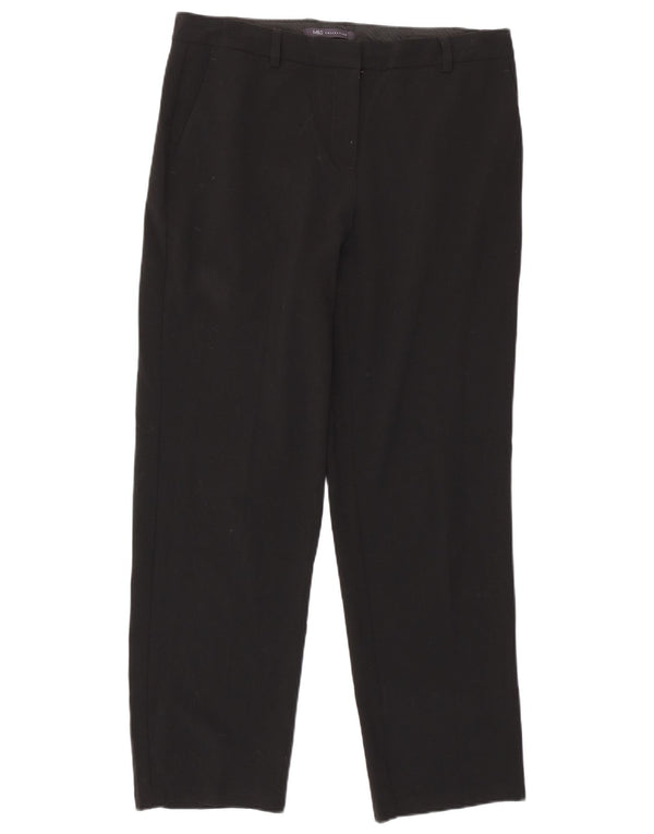 Marks & Spencer Damen Slim Casual Hose UK 12 Medium W32 L28 Schwarz